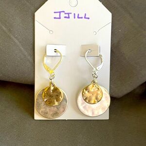 J. Jill two tone silver and gold earrings